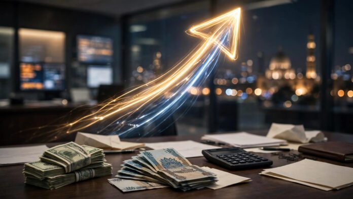 art_b3_dollar_close_oct20 سعر الدولار أمام الجنيه المصري في البنوك المصرية، أوراق نقدية بالدولار والجنيه على مكتب صرافة في القاهرة