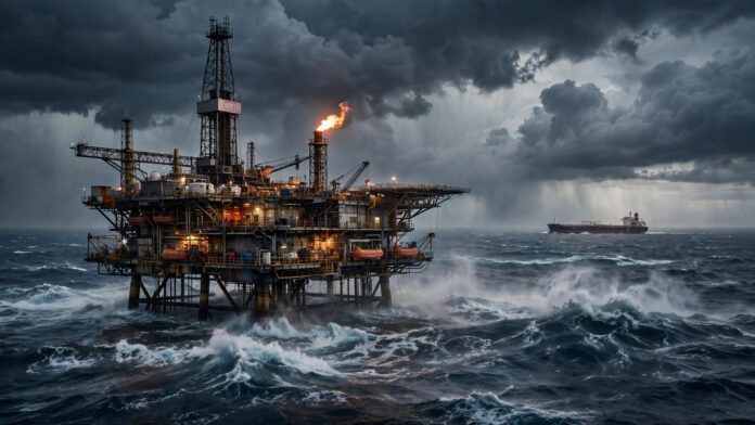 منصة نفطية في خليج المكسيك وسط عاصفة تهدد إمدادات النفط العالمية