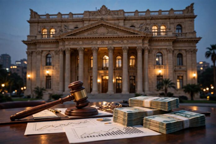مبنى البنك المركزي المصري وأوراق أذون الخزانة — صورة تعبيرية