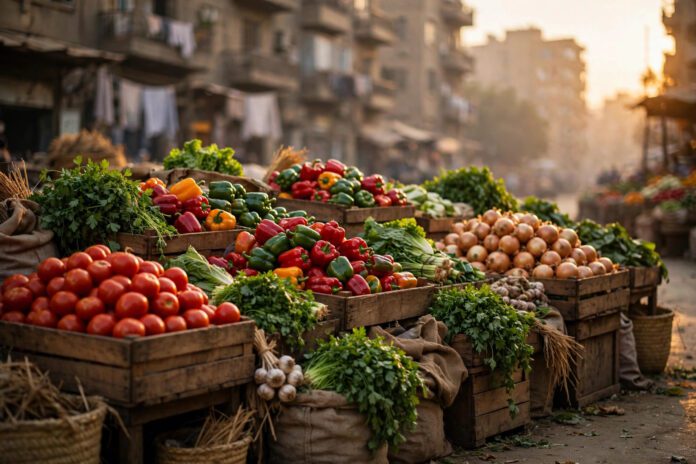 سوق خضار مصري – ارتفاع التضخم في مصر إلى 12.8% في سبتمبر 2026