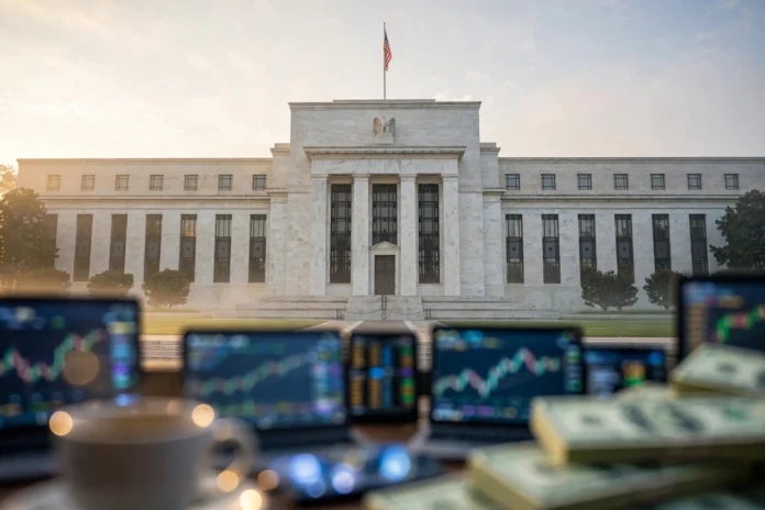 مبنى الاحتياطي الفيدرالي الأمريكي في واشنطن والدولار العالمي