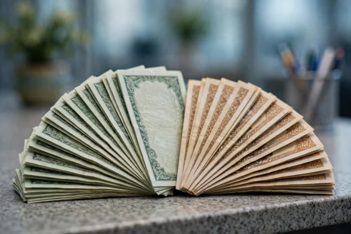 سعر الدولار مقابل الجنيه المصري اليوم 7 أكتوبر 2026 سعر الدولار مقابل الجنيه المصري اليوم - أوراق نقدية بالدولار والجنيه