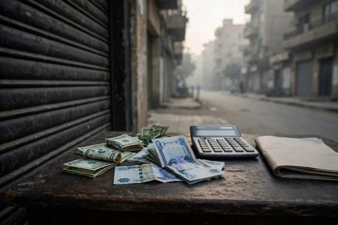 أوراق نقدية بالدولار الأمريكي والجنيه المصري على مكتب في صباح عطلة نهاية الأسبوع