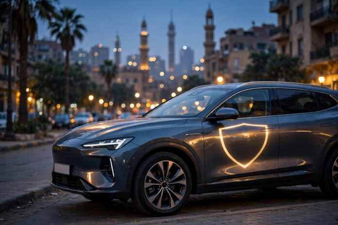 media-generation-evg-oct9-car-insurance-0-5c8cdaff-47fe-4a78-887e-9fbd74e6902e سيارة حديثة في شارع بالقاهرة وقت الغروب - التأمين على السيارات في مصر