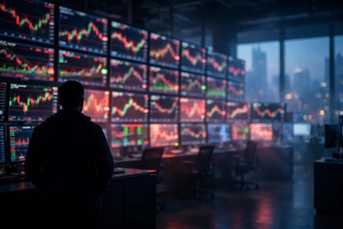 شاشات تداول في وول ستريت تعرض مؤشرات الأسهم الأمريكية قبل افتتاح جلسة الثلاثاء
