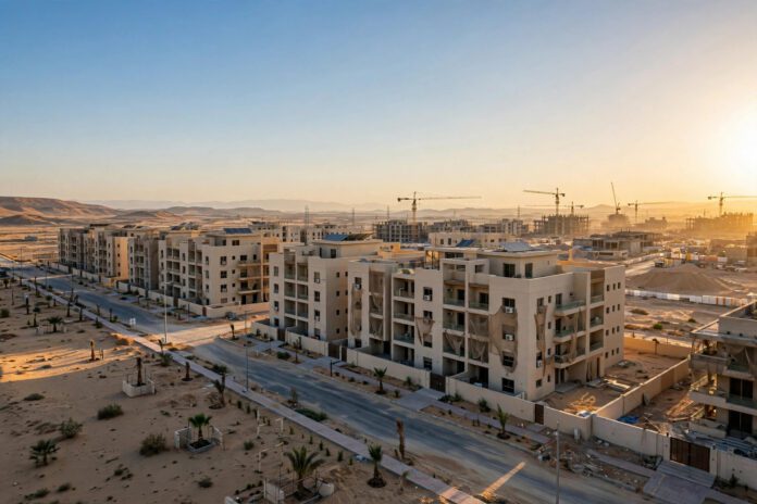 mortgage-egypt-2026 مبانٍ سكنية حديثة وتطوير عقاري جديد على أطراف القاهرة