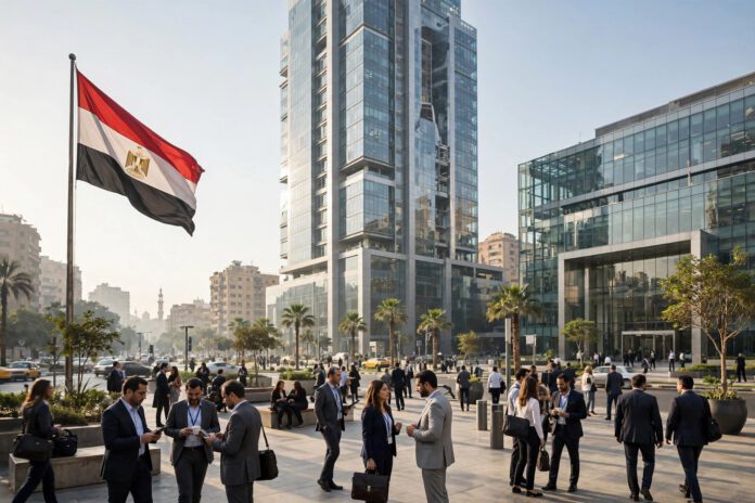 مقر بنك القاهرة والبورصة المصرية في القاهرة مع انطلاق اكتتاب بنك القاهرة